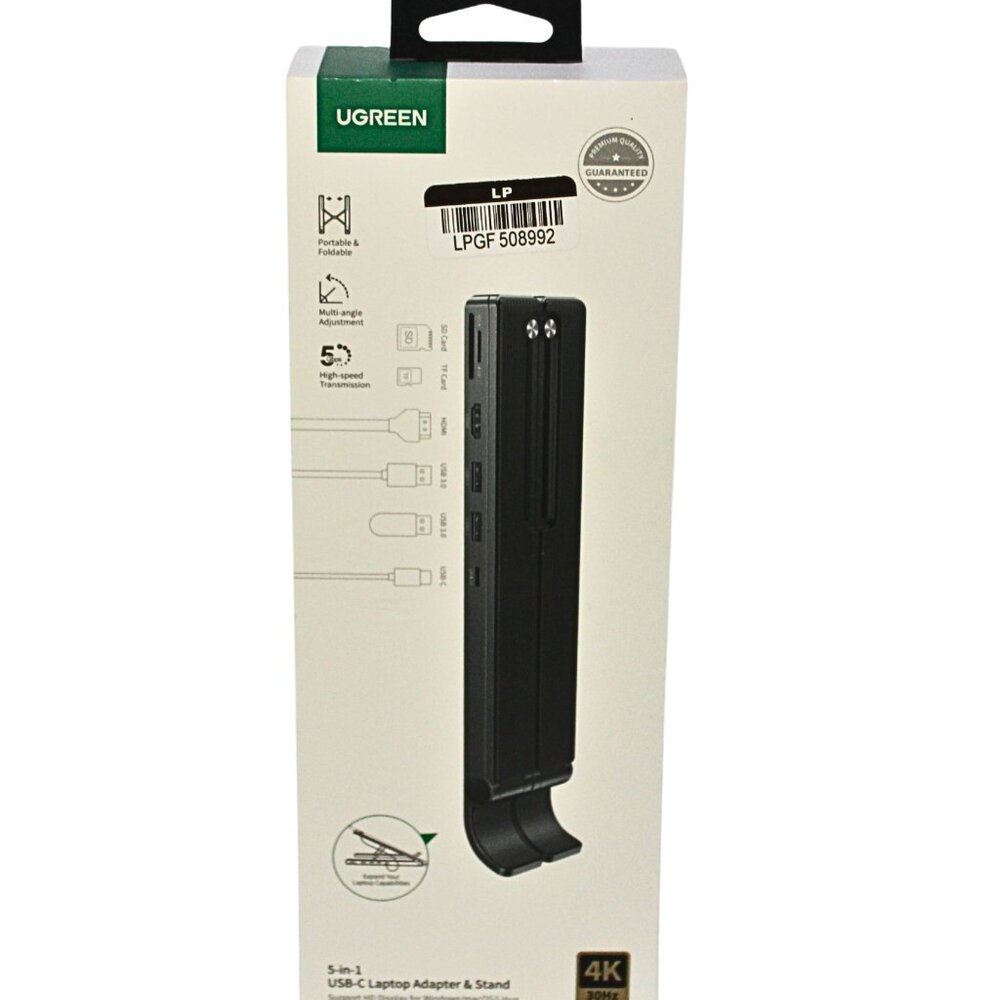 UGREEN 5-in-1 USB-C Laptop Hub Adapter with Built-In Stand